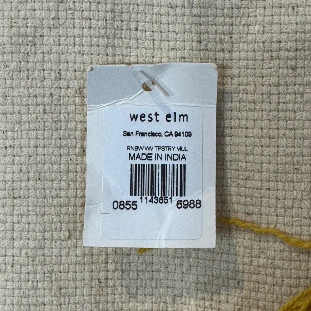 NWT Pottery Barn West Elm Ivory Rainbow Sun Cloud Tufted Tassel Wall Hanging
